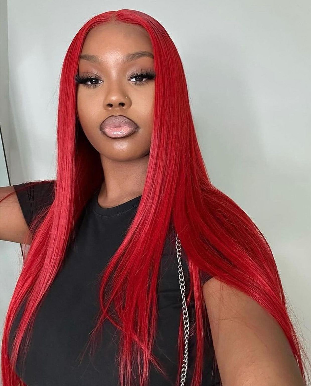 13x4 Lace Straight Red Wig