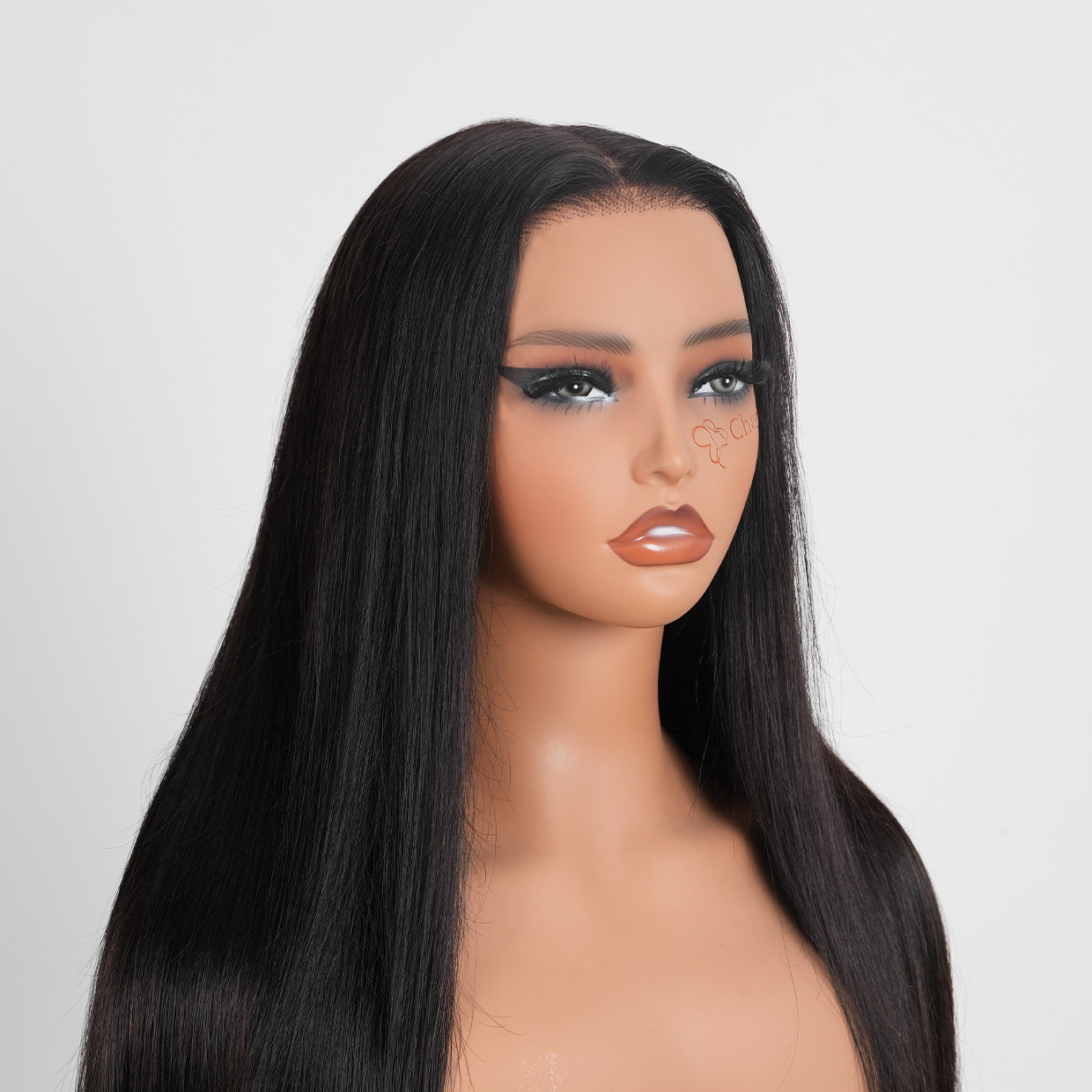 Glueless Wig 7x5 Closure Lace Invisible Knot Pre-plucked & Cut Straight Natural Black