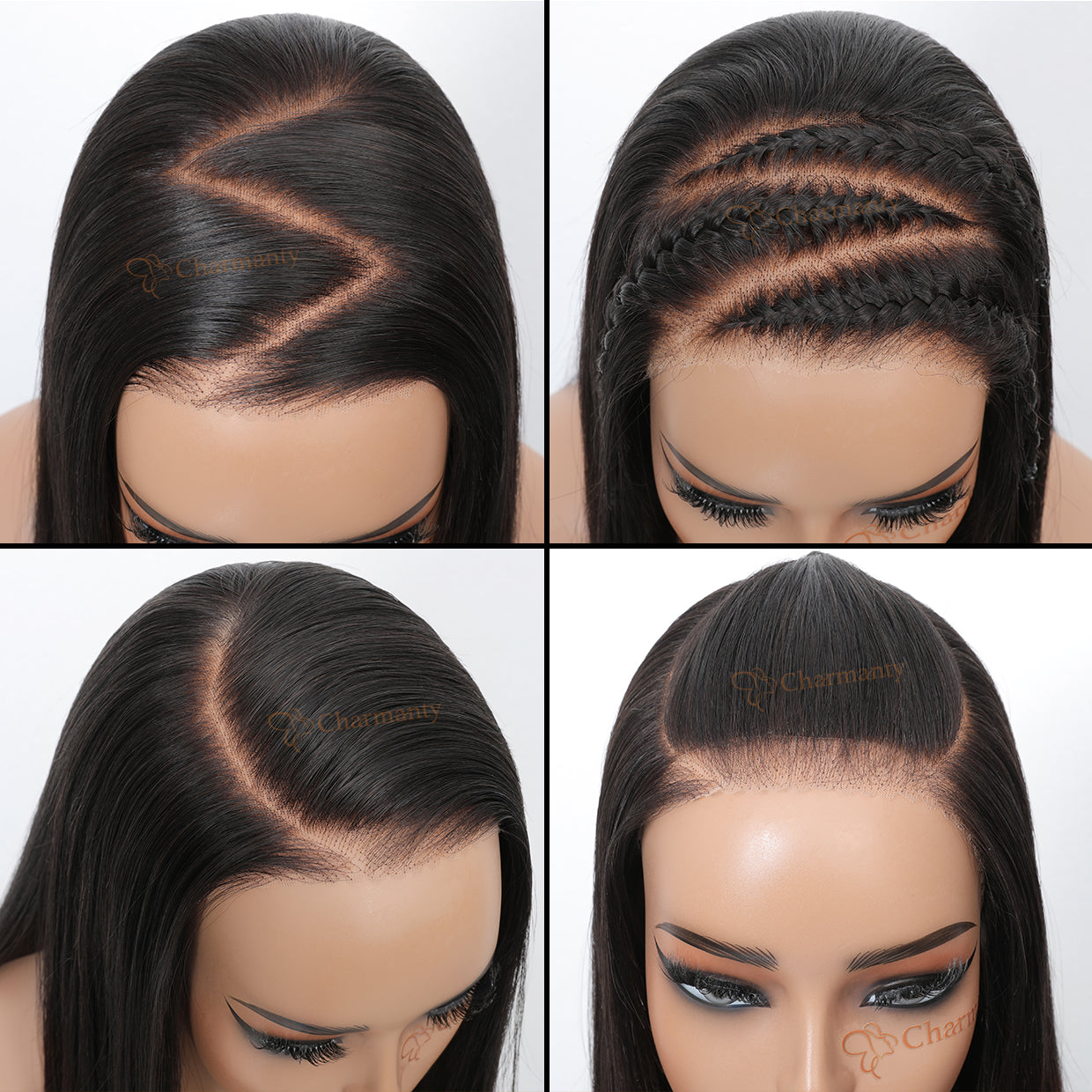 Glueless Wig 7x5 Closure Lace Invisible Knot Pre-plucked & Cut Straight Natural Black