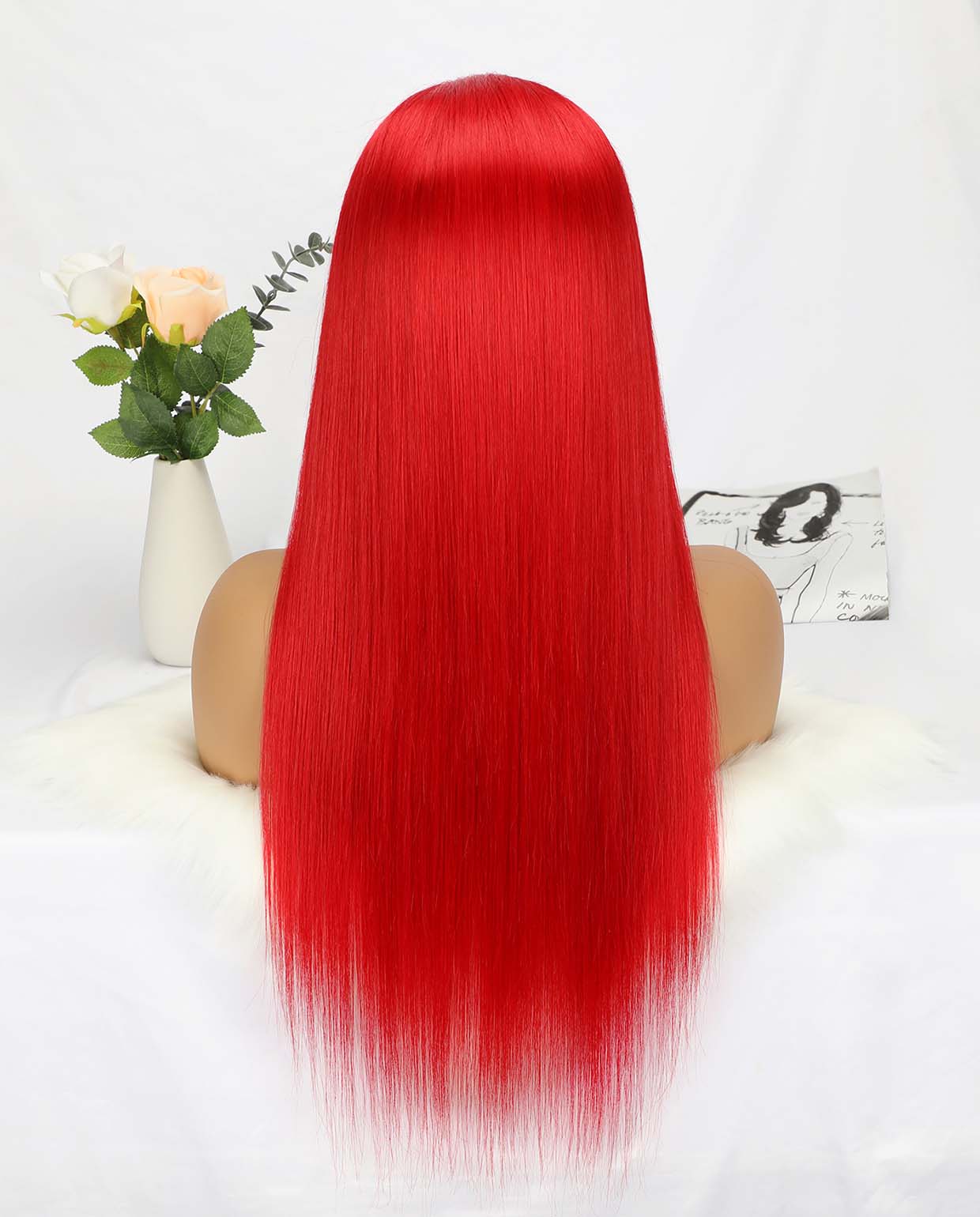 13x4 Lace Straight Red Wig