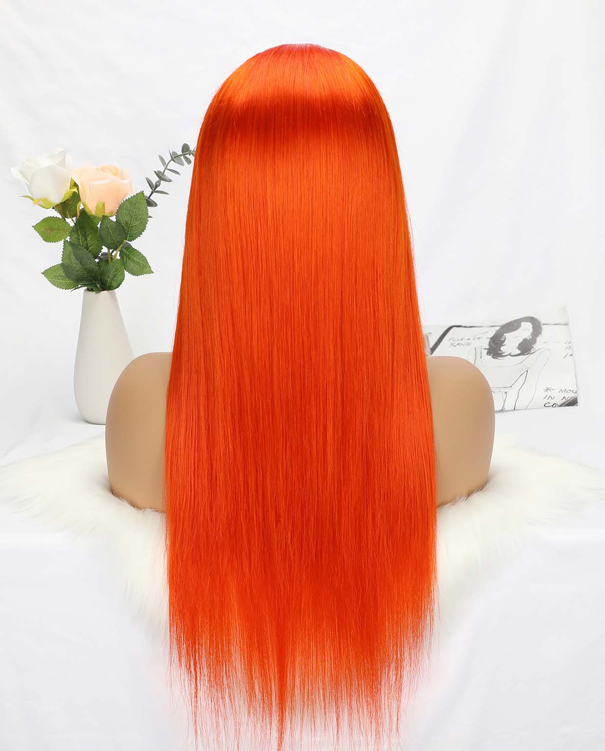 13x4 Lace Straight Orange Wig