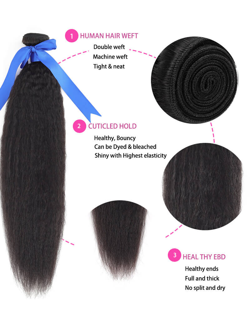 Charmanty Natural Kinky Straight Bundle 1 Piece Human Hair