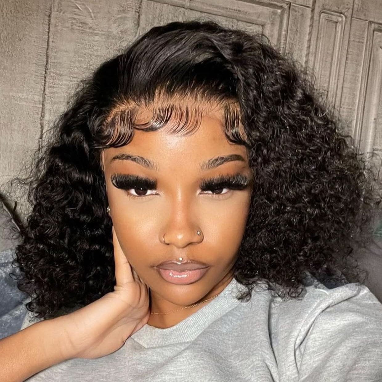 13X4 HD Lace Frontal Bob Wig Kinky Curly Natural