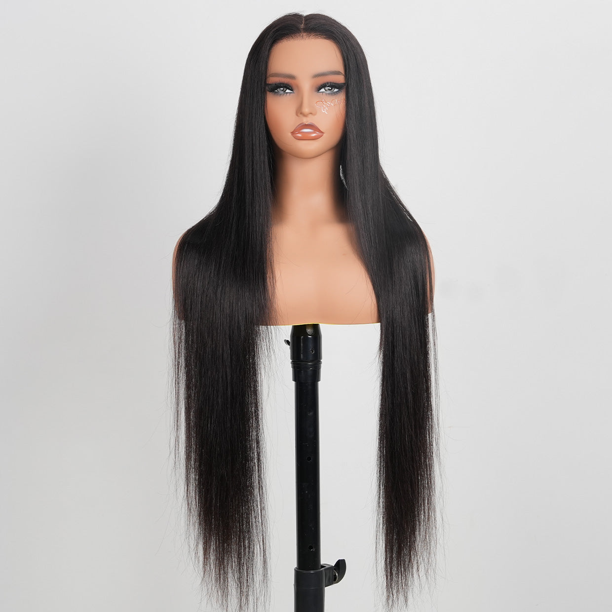 Glueless Wig 7x5 Closure Lace Invisible Knot Pre-plucked & Cut Straight Natural Black