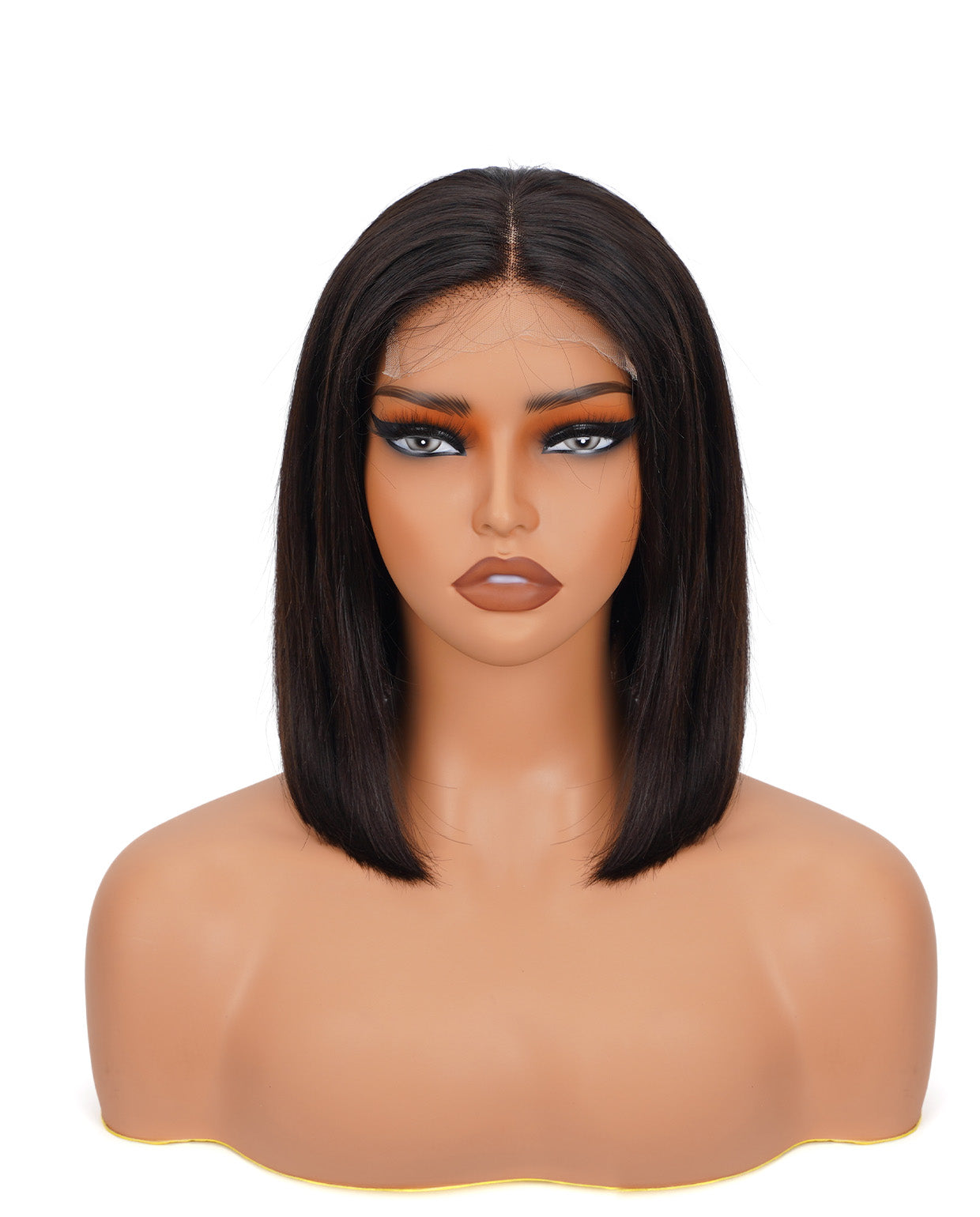 4x4 HD Lace Bob Wig Straight Natural Black 12"