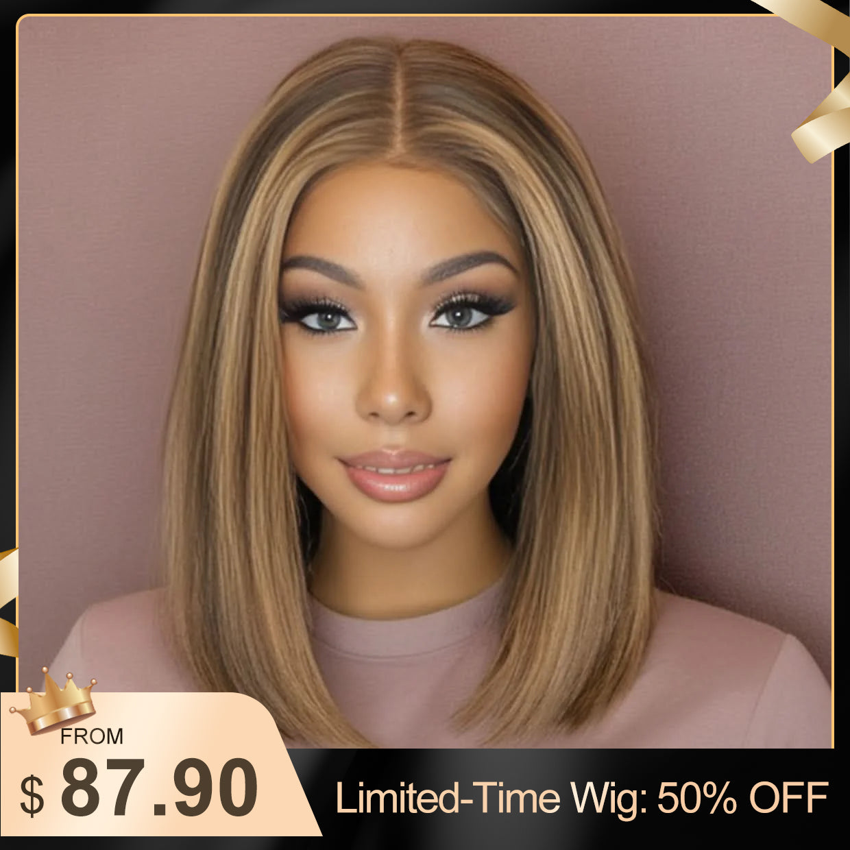 Glueless 13x4 HD Lace Front Bob Wig Straight P4/27