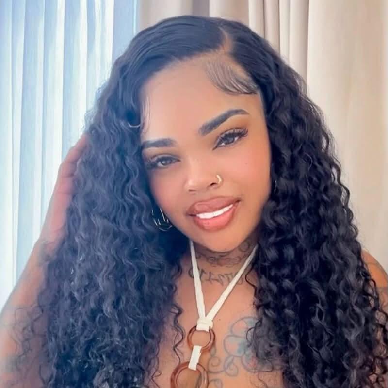 4x4 Lace Front Deep Wave Wig Pre plucked Hair