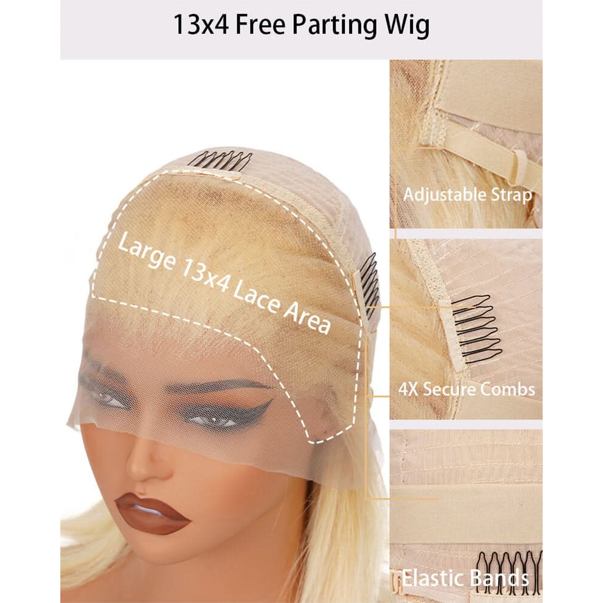 13x4 HD Lace Frontal Wig 613 Blonde Straight BOB