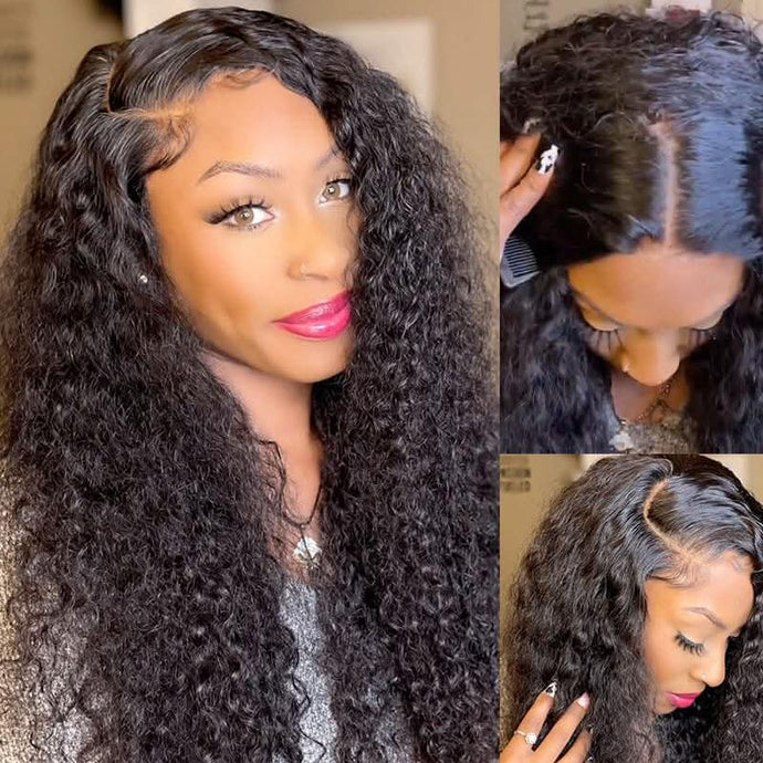 Charmanty Glueless 13x4 Front Lace Air Wig Deep Wave With Realistic Hairline