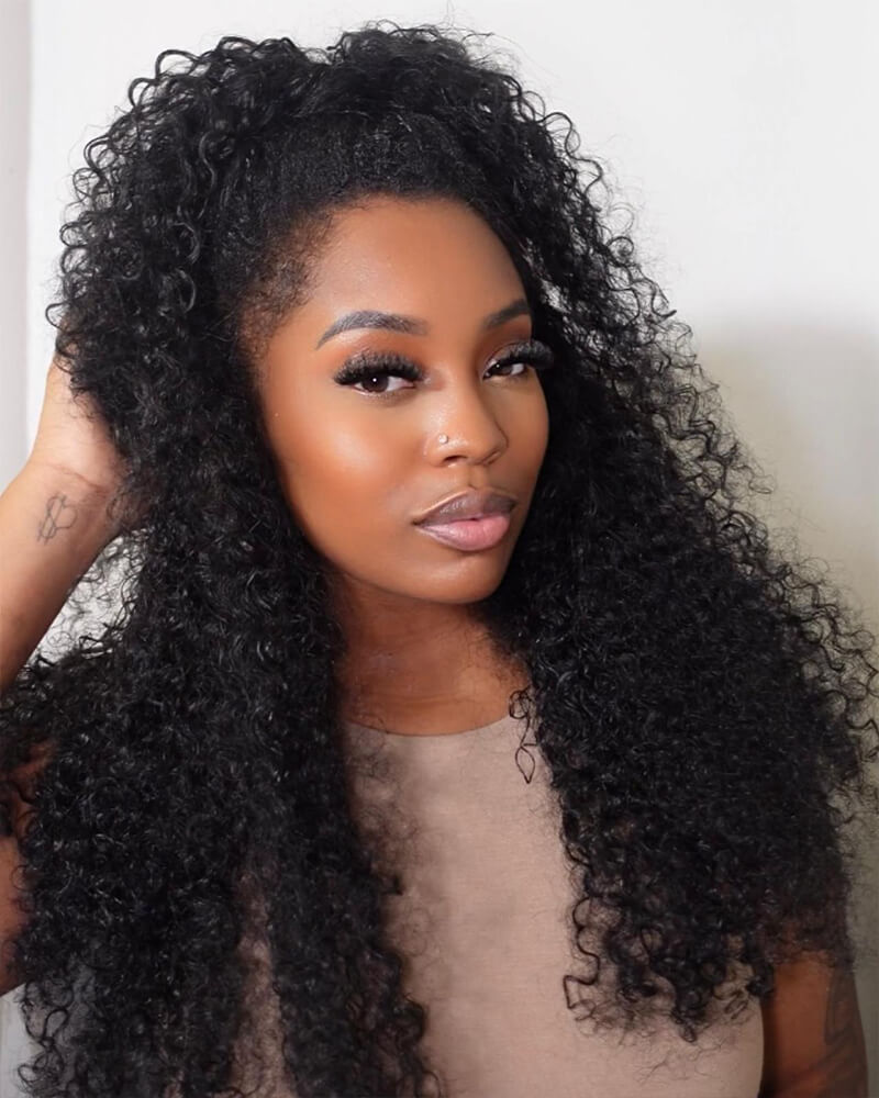 Charmanty Bouncy Kinky Curly V Part Wig Super Natural Looking