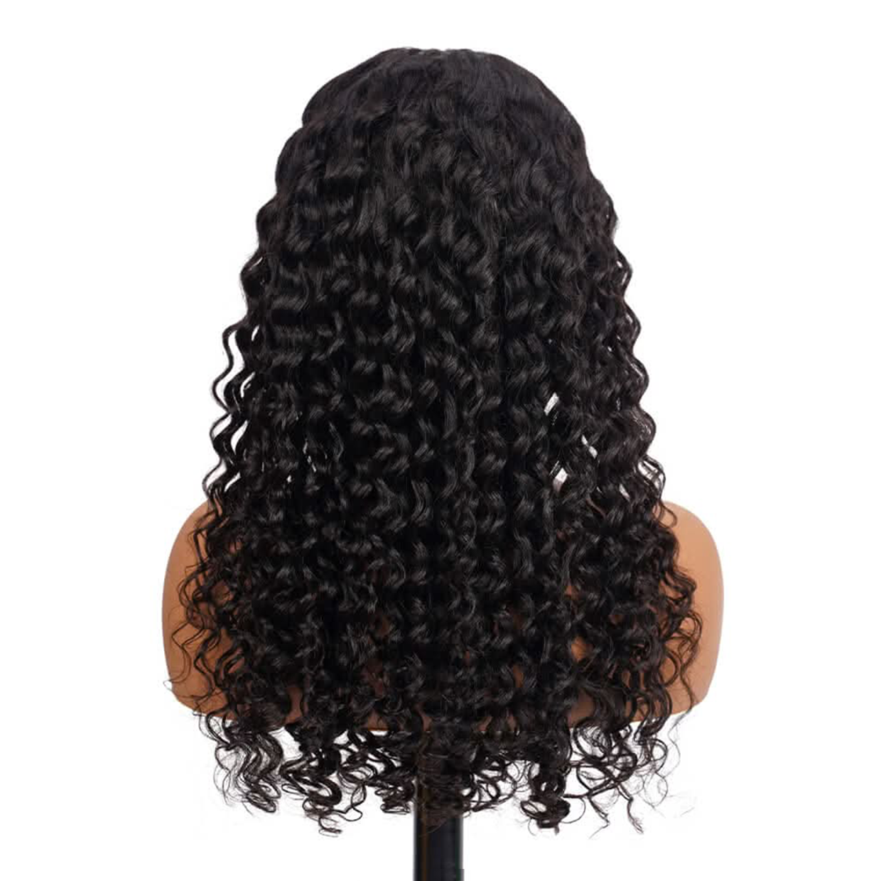 Glueless Wig 7x5 Closure Lace Invisible Knot Pre-plucked & Cut Deep Wave Natural Black