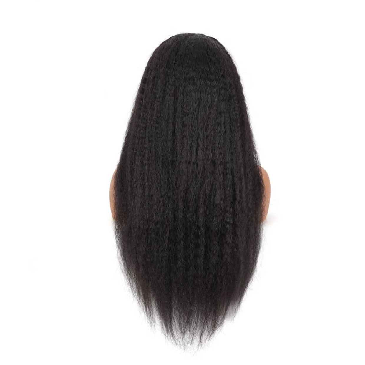 Glueless Wig 7x5 Closure Lace Invisible Knot Pre-plucked & Cut Kinky Straight Natural Black