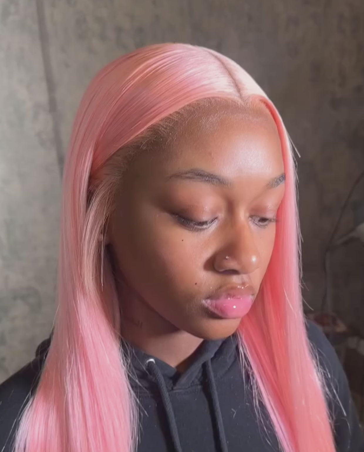 13x4 Lace Straight Hot pink Wig